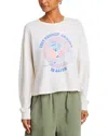 Re/done Boxy Boyfriend Long Sleeve Ski Bum Tee In White