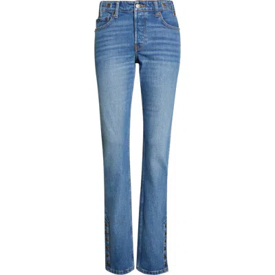 Re/done Britt High Waist Skinny Jeans In Blue