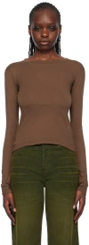 Re/done Brown Hanes Edition Long Sleeve T-shirt In Espresso
