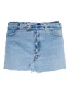 Re/done Button-fastening Frayed Denim Skirt In Blue