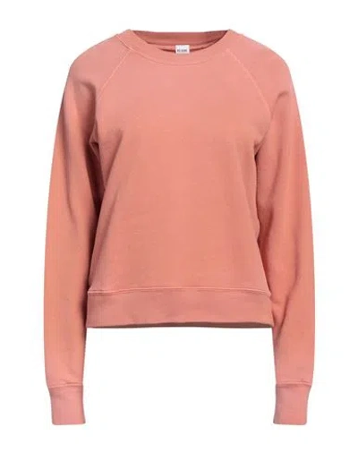 Re/done By Hanes Woman Sweatshirt Salmon Pink Size M Cotton