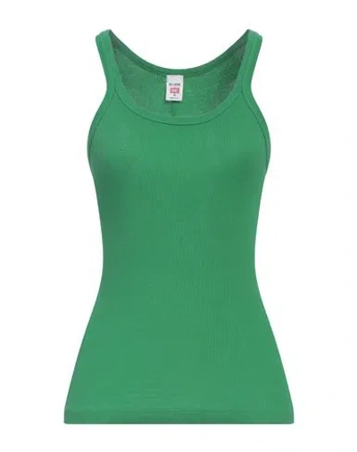 Re/done By Hanes Woman Tank Top Light Green Size M Cotton