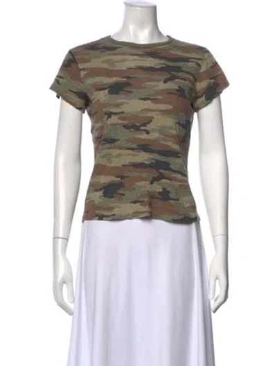 Pre-owned Re/done Camouflage Print Crew Neck T-shirt In Green