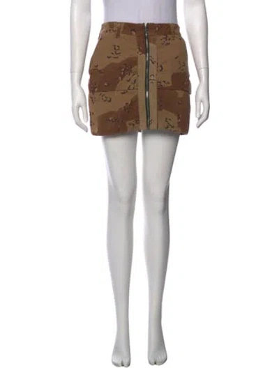 Pre-owned Re/done Camouflage Print Mini Skirt In Brown