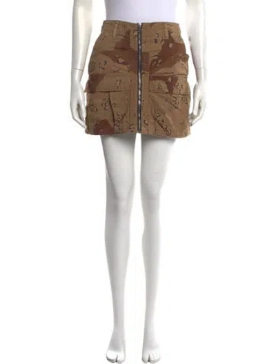 Pre-owned Re/done Camouflage Print Mini Skirt In Neutrals