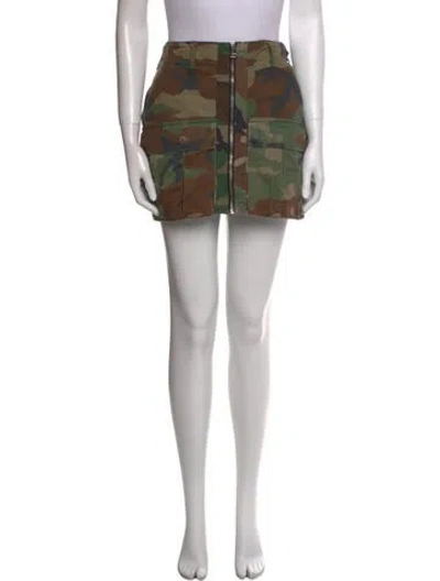 Pre-owned Re/done Camouflage Print Mini Skirt W/ Tags In Green