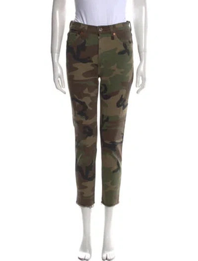 Pre-owned Re/done Camouflage Print Skinny Leg Pants In Multi