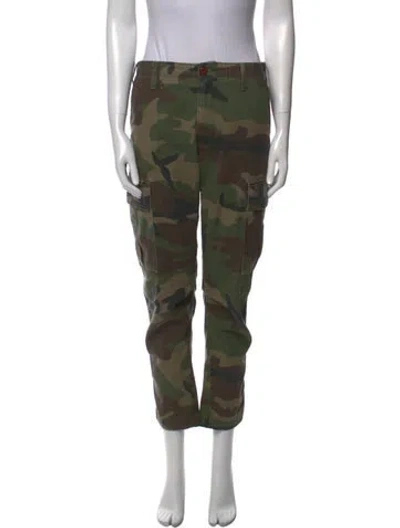 Pre-owned Re/done Camouflage Print Straight Leg Pants In Brown
