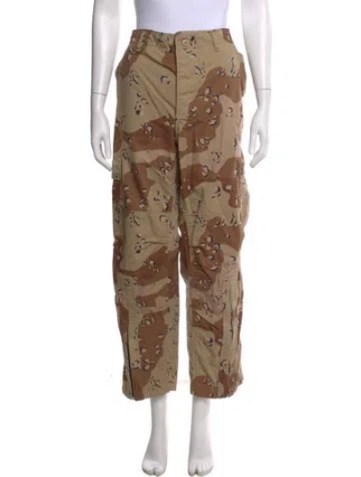 Pre-owned Re/done Camouflage Print Straight Leg Pants In Brown