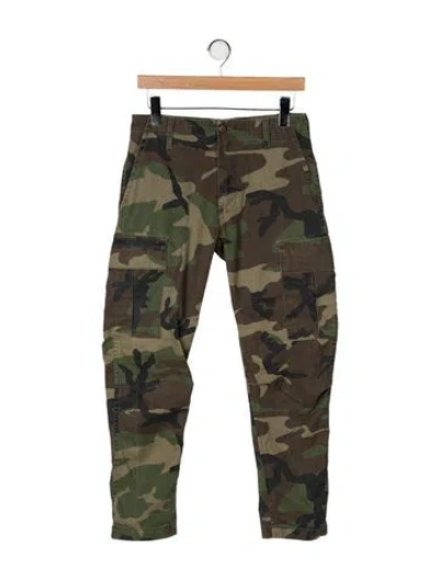Pre-owned Re/done Camouflage Print Straight Leg Pants In Brown