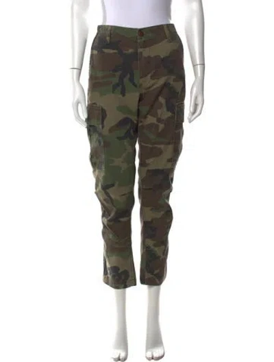 Pre-owned Re/done Camouflage Print Straight Leg Pants In Brown/green