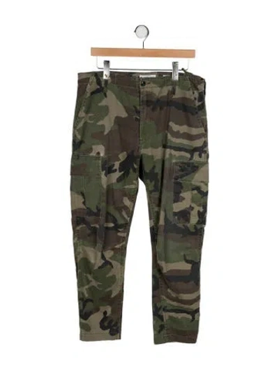Pre-owned Re/done Camouflage Print Straight Leg Pants In Green