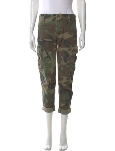 Pre-owned Re/done Camouflage Print Straight Leg Pants In Green