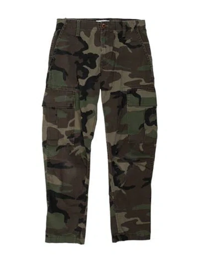 Pre-owned Re/done Camouflage Print Straight Leg Pants In Green