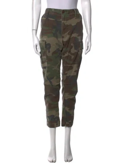 Pre-owned Re/done Camouflage Print Straight Leg Pants In Green