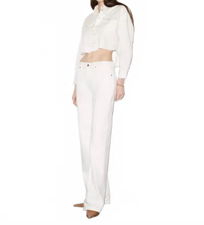 Re/done Camper Crop Shirt In Blanco In White