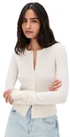 Re/done Cashmere Crewneck Cardigan Ivory In Neutral