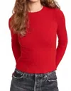 Re/done Cashmere Crewneck Long Sleeve Top In Fire In Red