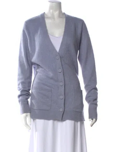 Pre-owned Re/done Cashmere V-neck Sweater In Blue