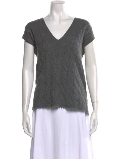 Pre-owned Re/done Cashmere V-neck Sweater In Grey