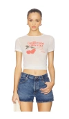 Re/done Cherries Tiny Tee In White