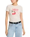 Re/done Cherries Tiny Tee In White