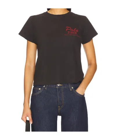 Re/done Cherry Pie Graphic Tee In Black