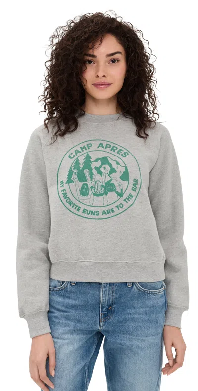 Re/done Classic Camp Apres Crewneck Sweatshirt Heather Grey In Gray