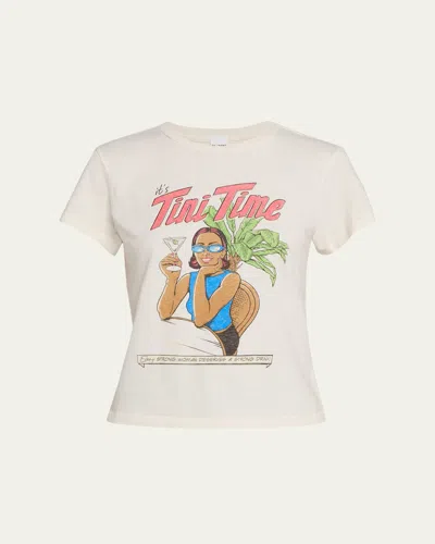 Re/done Classic Crewneck Graphic Tee In White