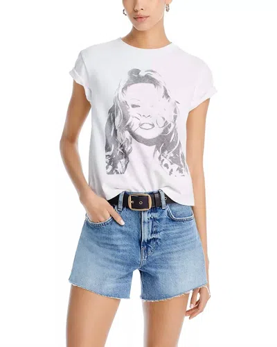 Re/done Classic Graphic Short Sleeve Top In White