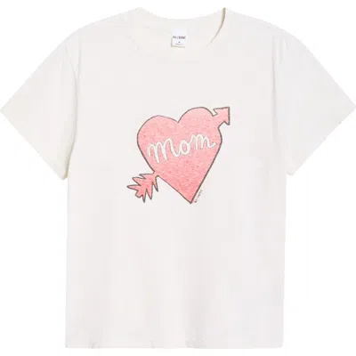 Re/done Classic Mom Graphic T-shirt In White