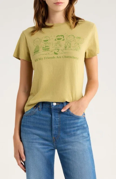 Re/done Classic Peanuts® Cotton T-shirt In Yellow
