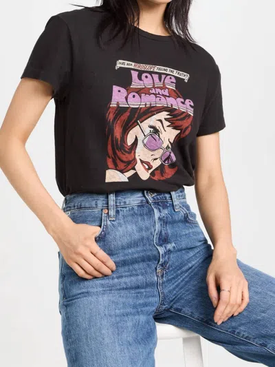 Re/done Graphic Print T-shirt Romance In Black