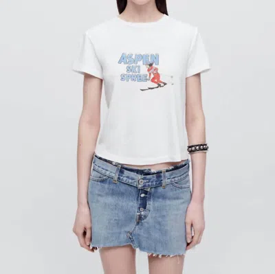 Re/done Classic Ski Spree Tee In Vintage White
