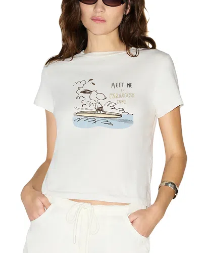 Re/done Classic Snoopy Hang Ten Graphic Tee In White