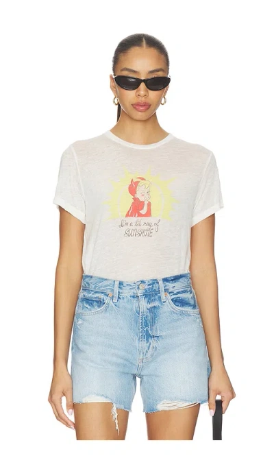 Re/done Classic Tee Ray Of Sunshine In White