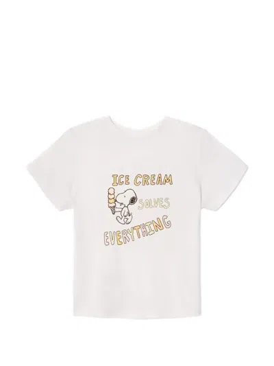 Re/done Classic Tee Snoopy Graphic-print T-shirt In White