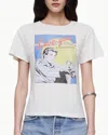 Re/done Classic "to The Moon" Tee In Vintage White In Multi