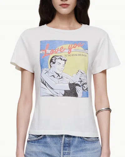 Re/done Classic "to The Moon" Tee In Vintage White In Multi