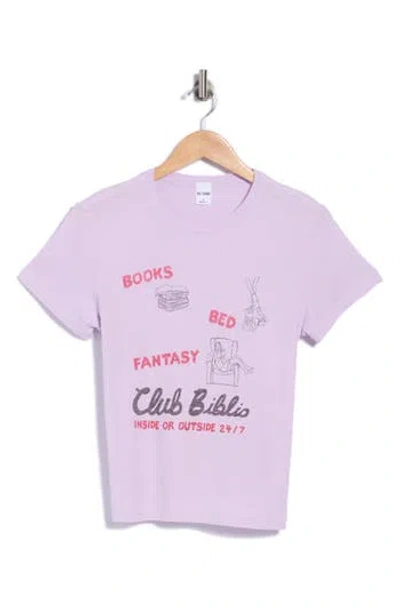 Re/done Club Biblio Graphic Tee In Pink