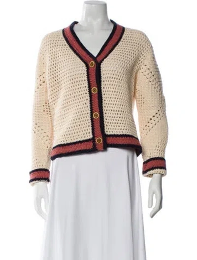 Pre-owned Re/done Colorblock Pattern V-neck Sweater In Neutral