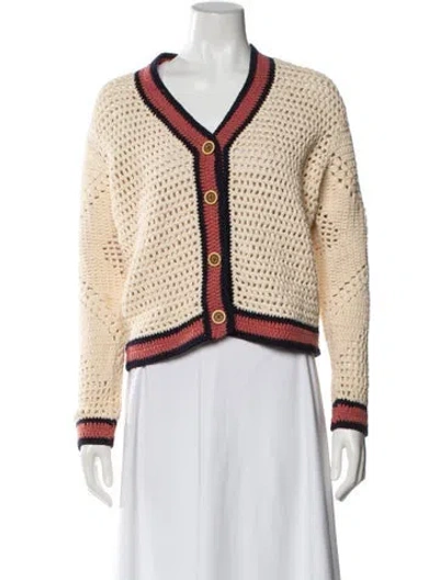 Pre-owned Re/done Colorblock Pattern V-neck Sweater In Neutral