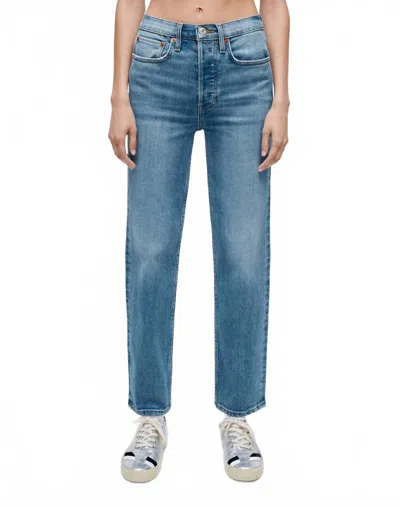 Re/done Comfort Stretch High Rise Stove Pipe Jean In Classic Faded Blue