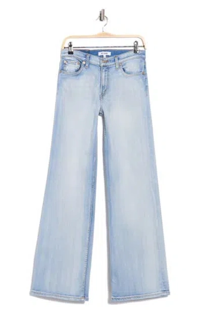 Re/done Comfort Stretch Mid Rise Wide Leg Jeans In Blue