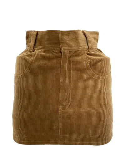 Pre-owned Re/done Corduroy Mini Skirt In Brown