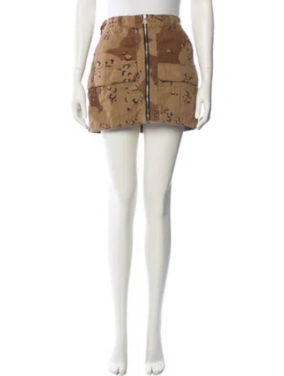 Pre-owned Re/done Corduroy Mini Skirt In Neutral