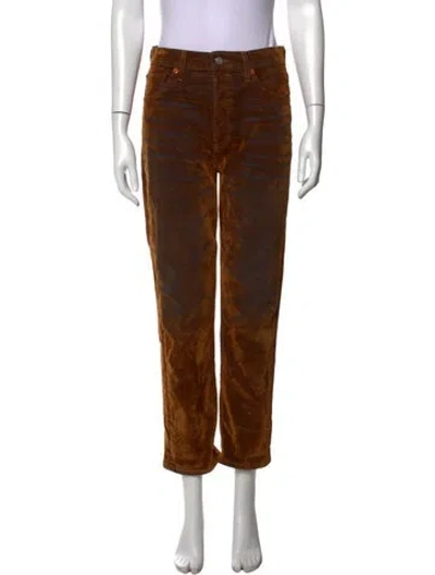 Pre-owned Re/done Corduroy Straight Leg Pants In Brown