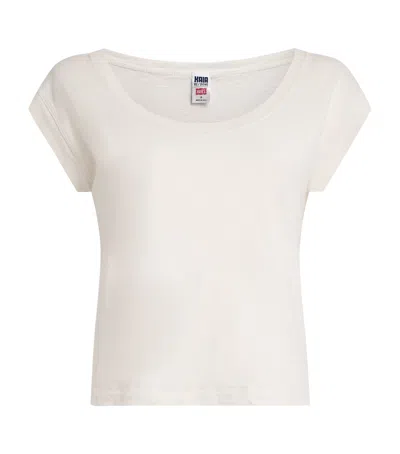 Re/done Re-done Cotton Cropped Frankie T-shirt In White