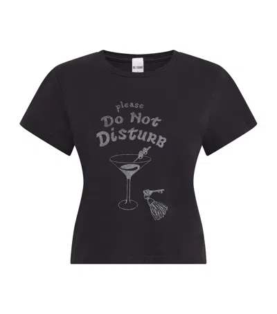 Re/done Re-done Cotton Dnd Print Boxy T-shirt In Black