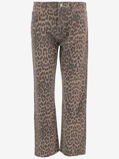 Re/done Cotton Jeans With Animal Print